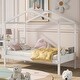 preview thumbnail 10 of 43, Wood House Bed With Storage Space Twin - White