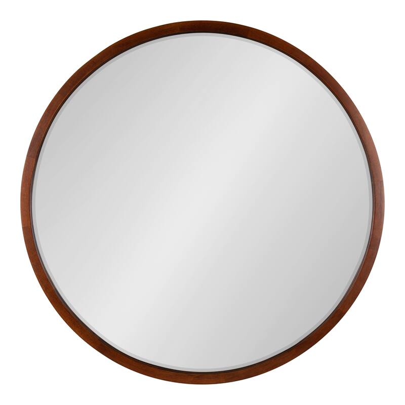 Kate and Laurel McLean Round Wood Framed Wall Mirror