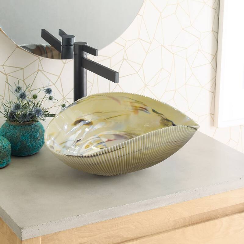 Native Trails Murano 17-1/2" Specialty Glass Vessel Bathroom Sink - Corallina