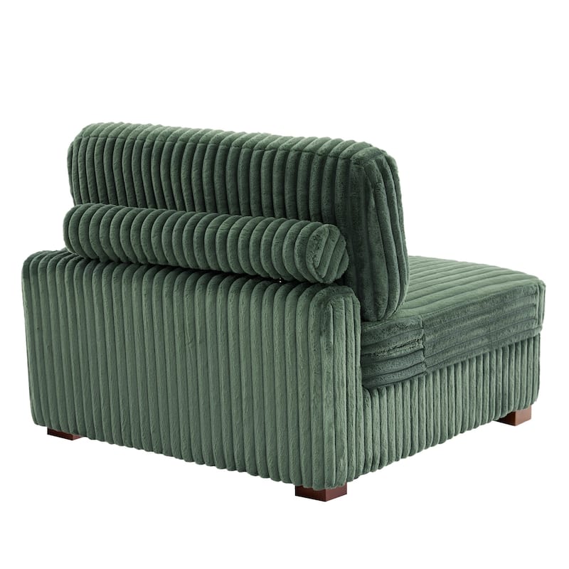 Plush Corduroy Chaise Armchair Modular Lounge Sectional Corner Sofa