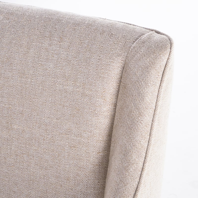 Roomfitters Upholstered Dining Armchair with Nailhead Trim and Curved Backrest, Elegant Accent Chair