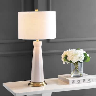 Gracie 29" Ceramic Column LED Table Lamp, Cream by JONATHAN Y