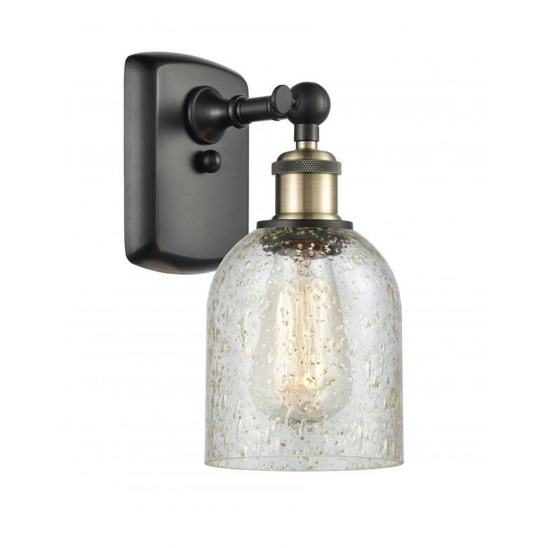 Innovations Lighting Caledonia 12" Tall Bathroom Sconce - Black Antique Brass / Mica