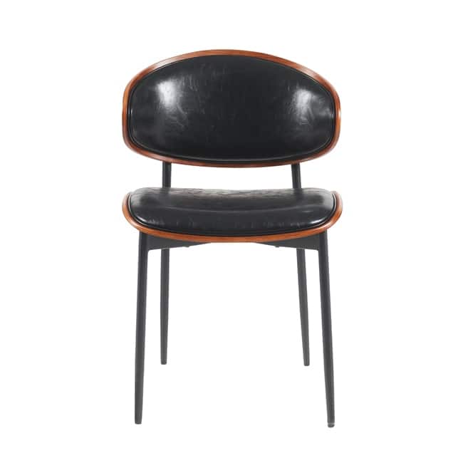 Set of 2 Modern Dining Chairs – Italian-Inspired Bentwood Frame with Matte Metal Legs & Premium PU Leather Upholstery‌
