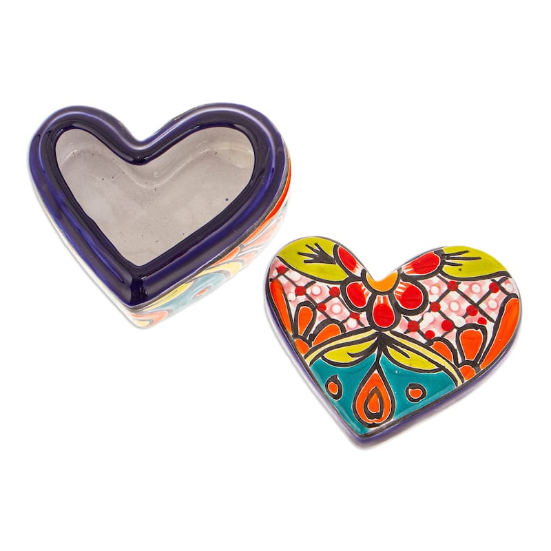 Novica Handmade Classic Romance Ceramic Decorative Box
