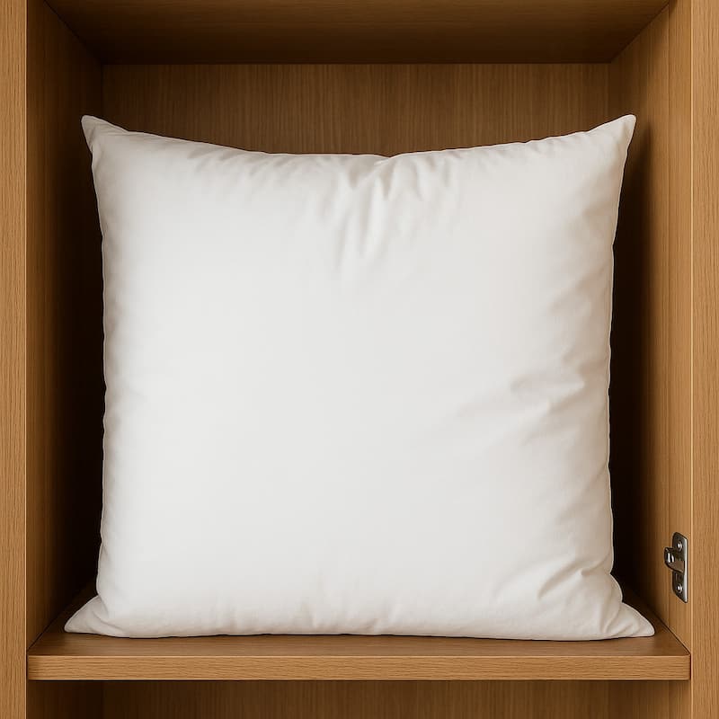 22" White Cotton Throw Pillow Insert - Polyester - 22 in. x 22 in.  x 5 in. - White - Accent