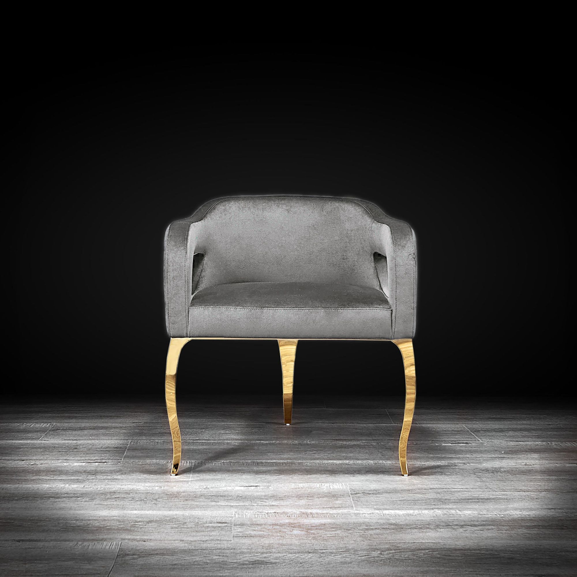 Caprice Titanium Gold Stainless Steel Dining Chair