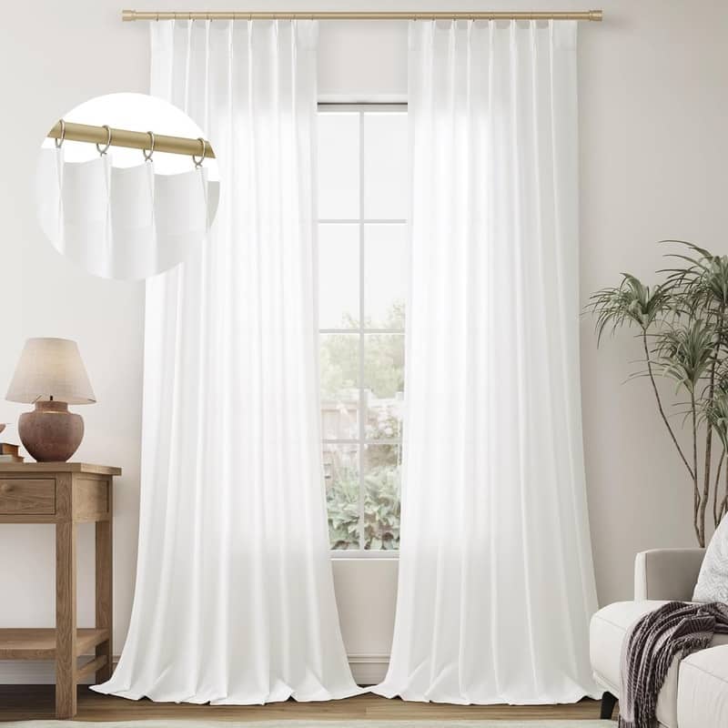 2 Panel Cream Privacy Semi Sheer Window Curtain - Off White