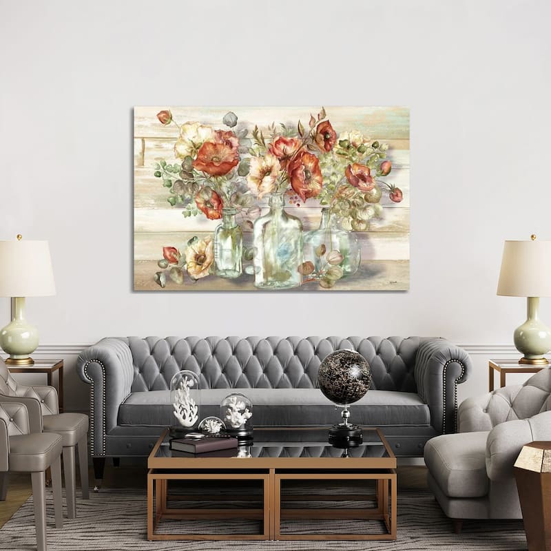 iCanvas "Spice Poppies and Eucalyptus In Bottles Landscape" by Tre Sorelle Studios Canvas Print