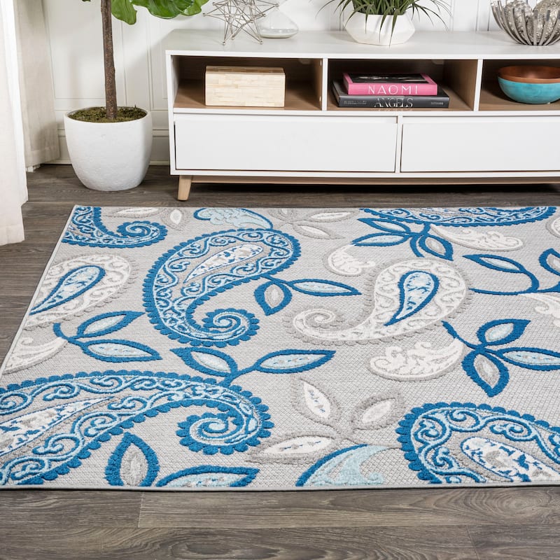 JONATHAN Y Gordes Paisley High-Low Indoor/Outdoor Area Rug