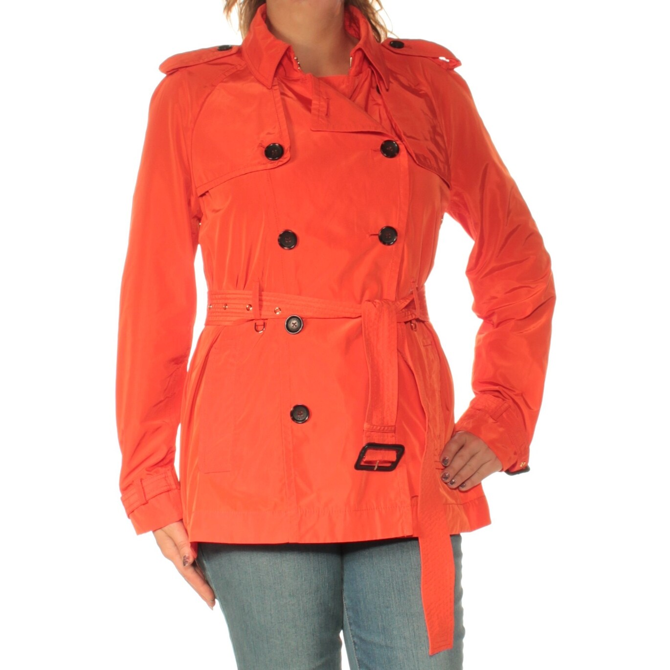 michael kors orange trench coat