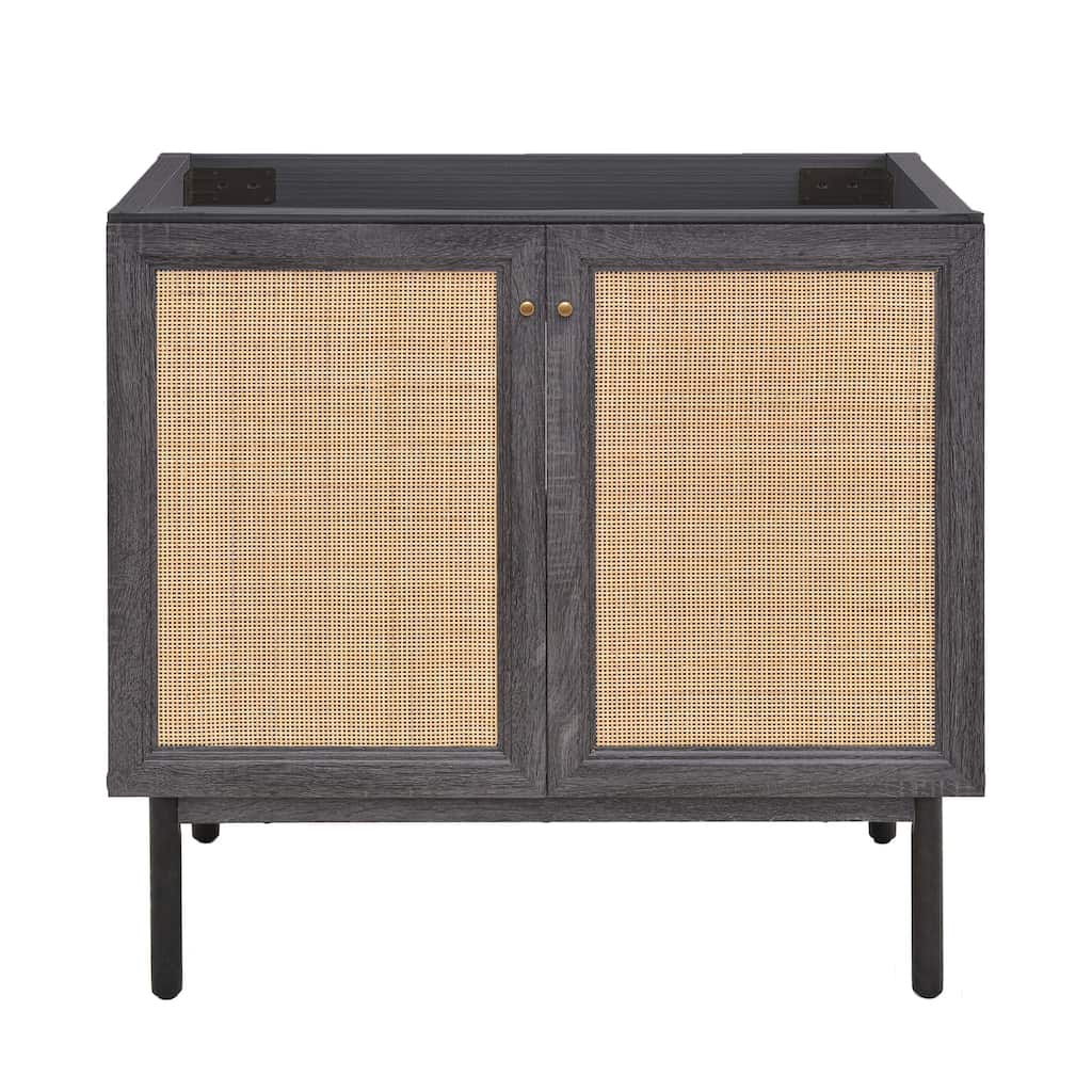 Swiss Madison Chaux 36" Freestanding Bathroom Vanity Cabinet without Top in Black Oak