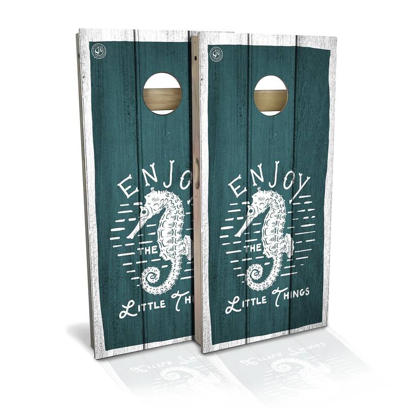 Enjoy The Little Things Outdoor Cornhole Board Set - Backyard 2x4 - Include Hole Lights
