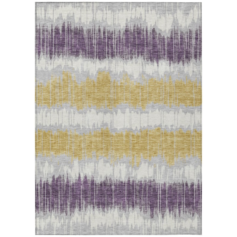 HomeRoots Striped Transitional Rectangle Outdoor Rug
