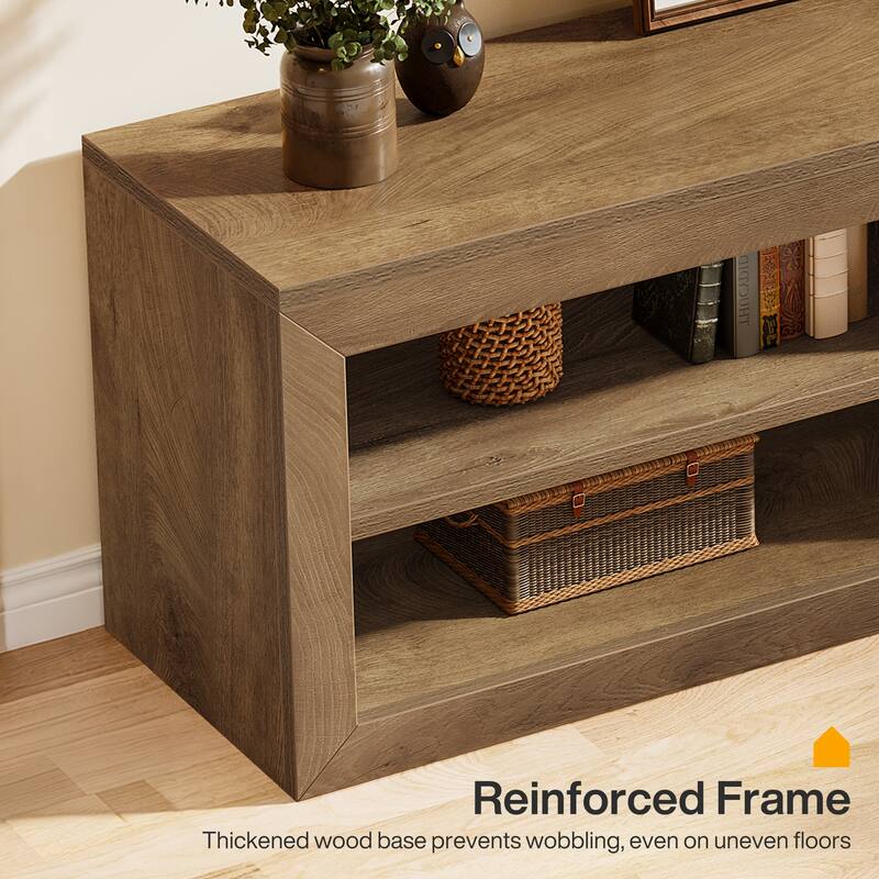 55" Wood Storage Bench for Entryway, Shoe & Bedroom