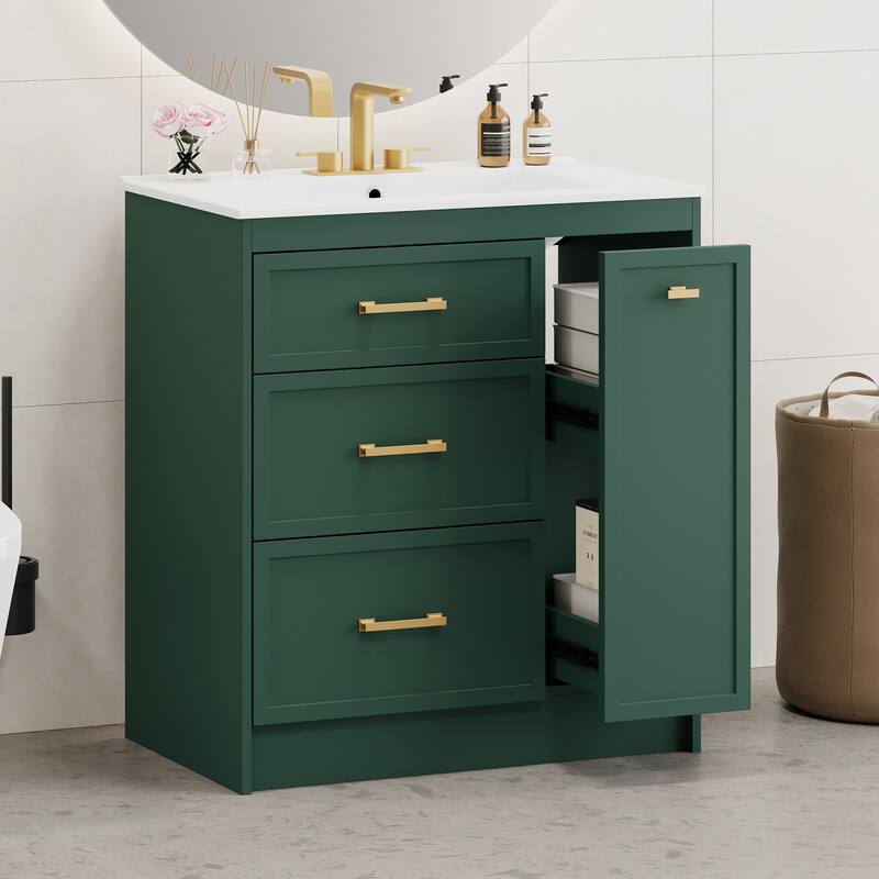30" Bathroom Vanity Set with Three Drawers