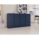 preview thumbnail 5 of 70, 100% Solid Wood 65" Sideboard with Clear, Frosted Glass or Solid Wood Doors by Palace Imports Navy - Solid