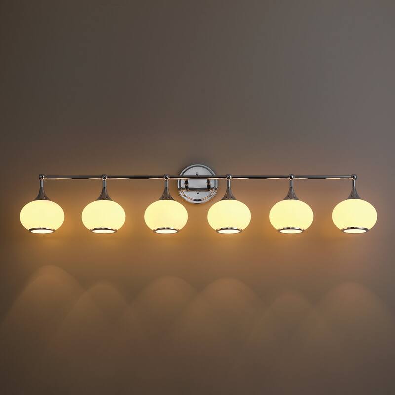 Acroma Aged Brass/Polished Chrome Finish Modern Globe Vanity Light