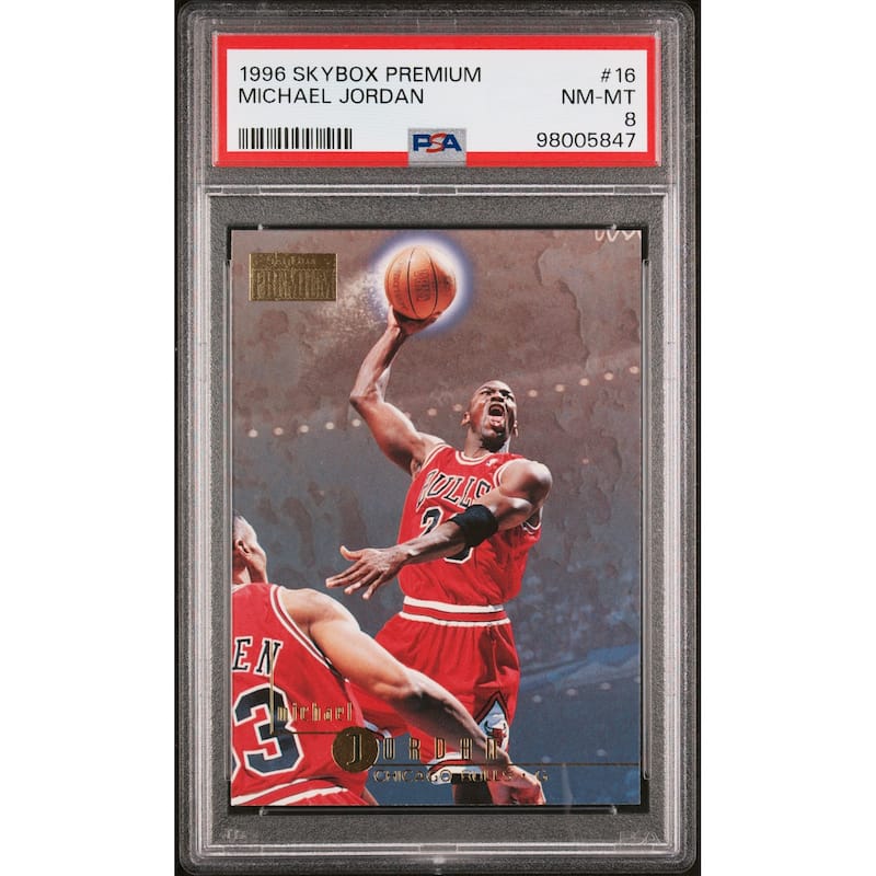 Michael Jordan 1996 Skybox Premium Basketball Card #16 Graded PSA 8 - 2.50