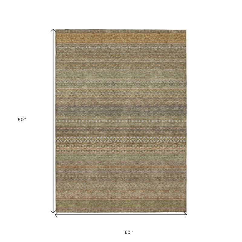 Pafi Stripe Weather Resistant Blended Style Outdoor Rug