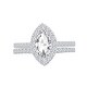 preview thumbnail 4 of 13, Auriya 1 1/2ctw Marquise Halo Diamond Engagement Ring Set 14k Gold