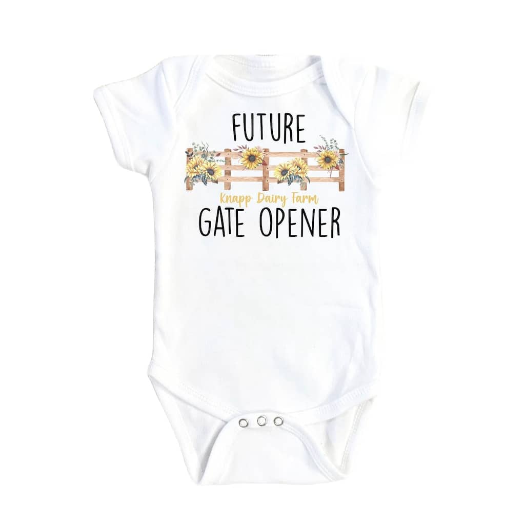 Farm Gate Floral - Baby Boy Girl Clothes Infant Bodysuit Funny Cute Newborn