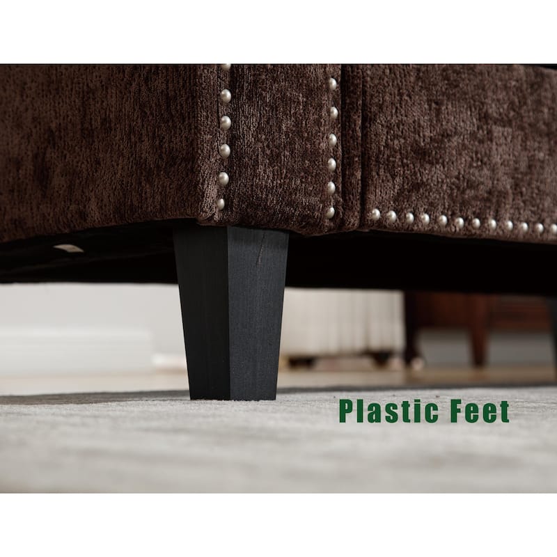 5-Seat Modular Sofa with Storage Ottoman and Reversible Chaise