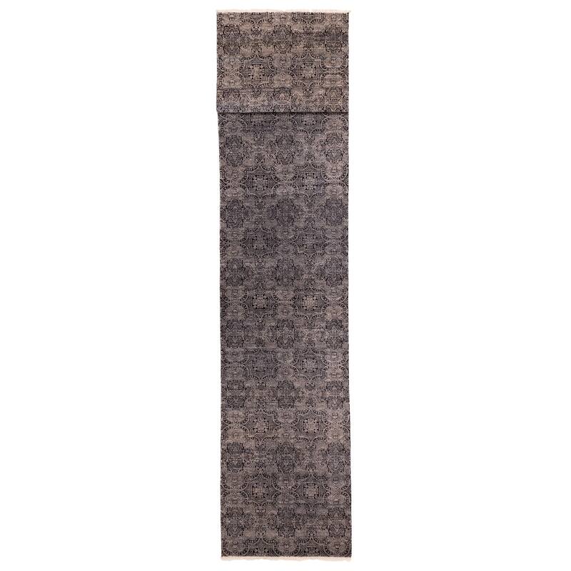 ECARPETGALLERY Hand-knotted Heritage Black Wool Rug - 2'7 x 22'0