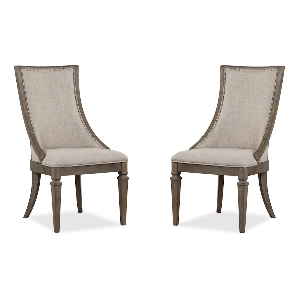 Magnussen Home Lancaster Dovetail Grey Upholstered Arm Chair Two Pack - 21.25''W x 27.13''D x 40''H