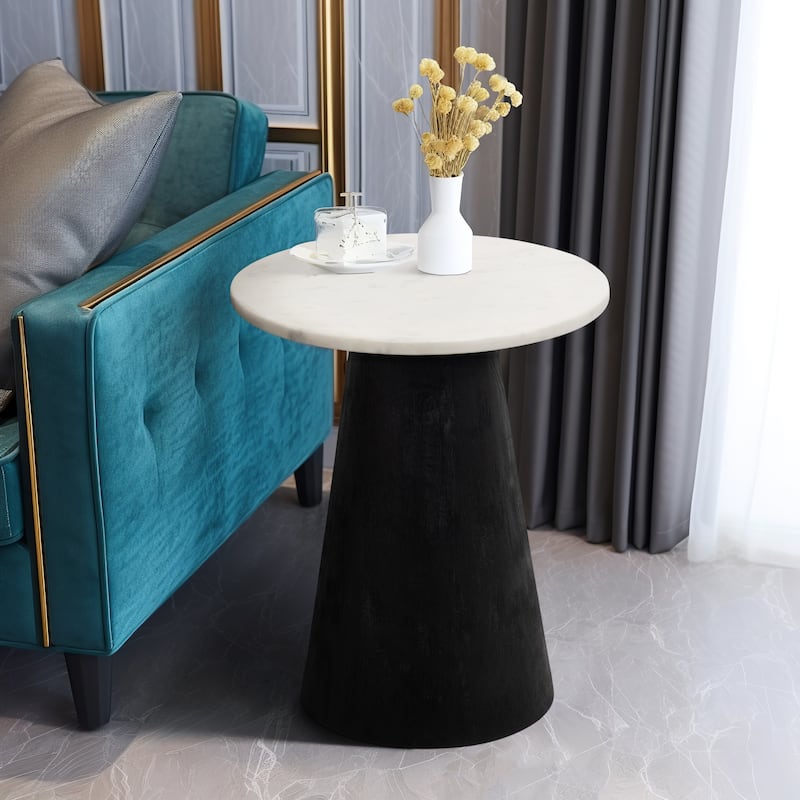 Sagebrook Home Chic Iron Marble Cylinder Coffee Table - Perfect For Home Decor