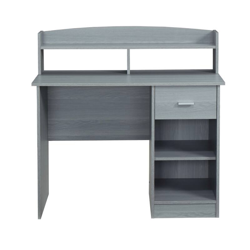 Grey Modern Office Desk with Hutch - Bed Bath & Beyond - 36045699
