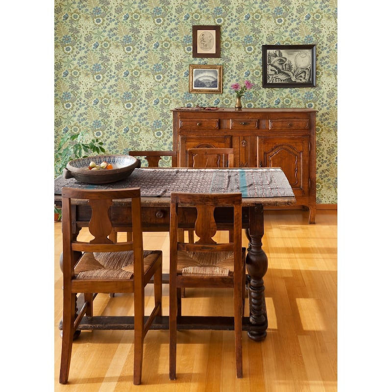 A-Street Prints Voysey Green Floral Wallpaper