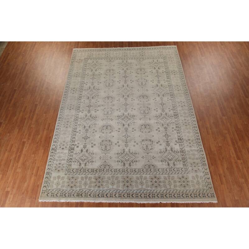 Oushak Indian Large Rug Handmade Wool Carpet - 9'10"x 13'9"