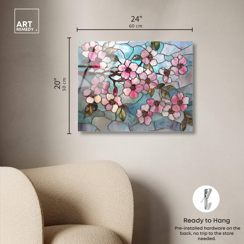 Shimmering Spring Blossoms II Acrylic by Art Remedy, Ready to Hang