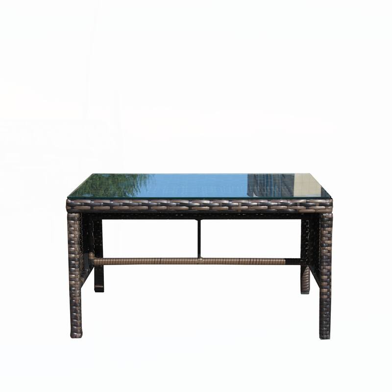 Outdoor patio Furniture 1 wicker Coffee Table,Brown