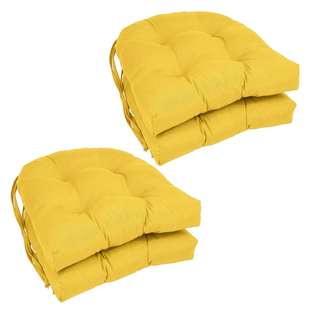 16-inch U-Shaped Indoor Twill Chair Cushions (Set of 2, 4, or 6) - 16" x 16"