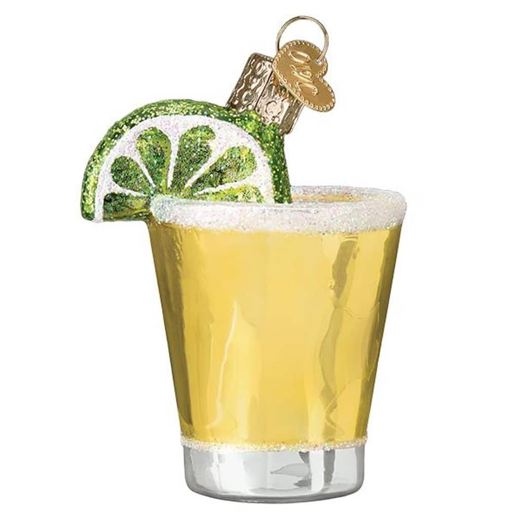 Old World Christmas Tequila Shot Holiday Ornament Glass - Yellow
