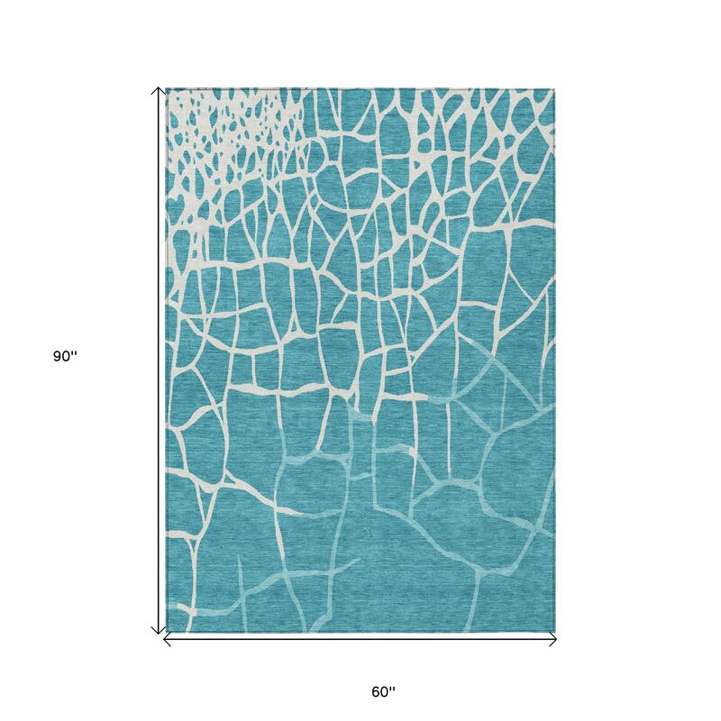 HomeRoots Abstract Transitional Rectangle Outdoor Rug