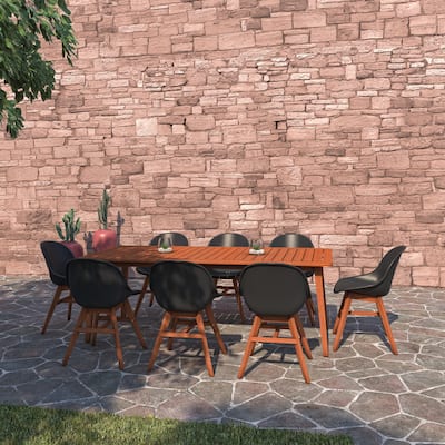 Amazonia 9pc Outdoor Patio Jenthre Dining Wood Set