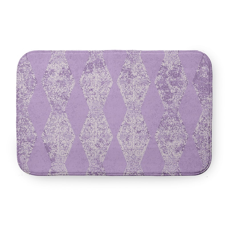 Pyramid Stripe Bathmat - Purple - 34" x 21"
