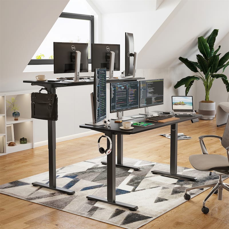 Electric Standing Adjustable Height Sit Stand Home Office Desk w/ Splice Board