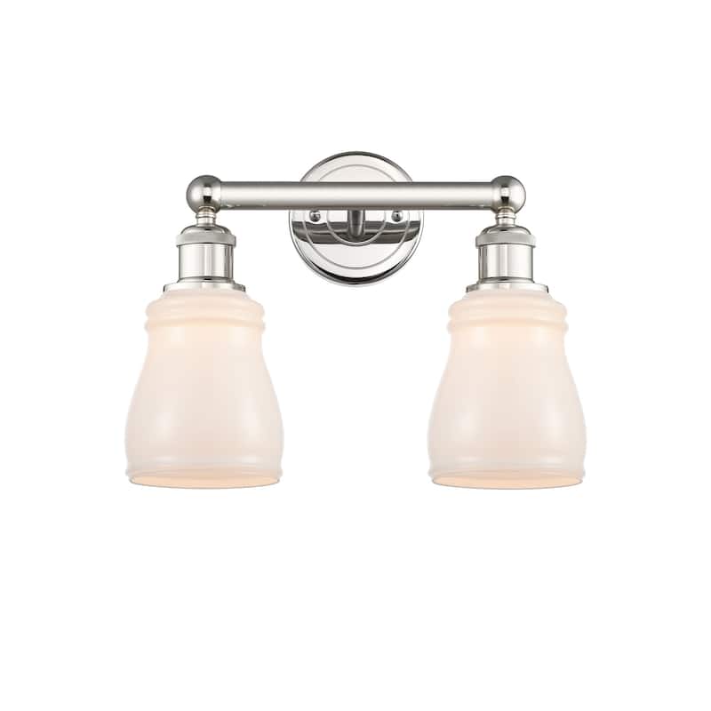 Innovations Lighting 616-2W-12-14 Ellery Vanity Ellery 2 Light 14" - Polished Nickel / White