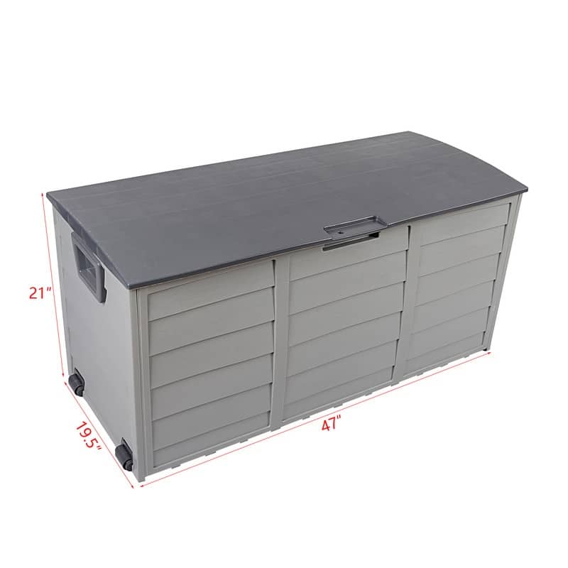 75 Gal 260L Outdoor Garden Plastic Storage Box Grey
