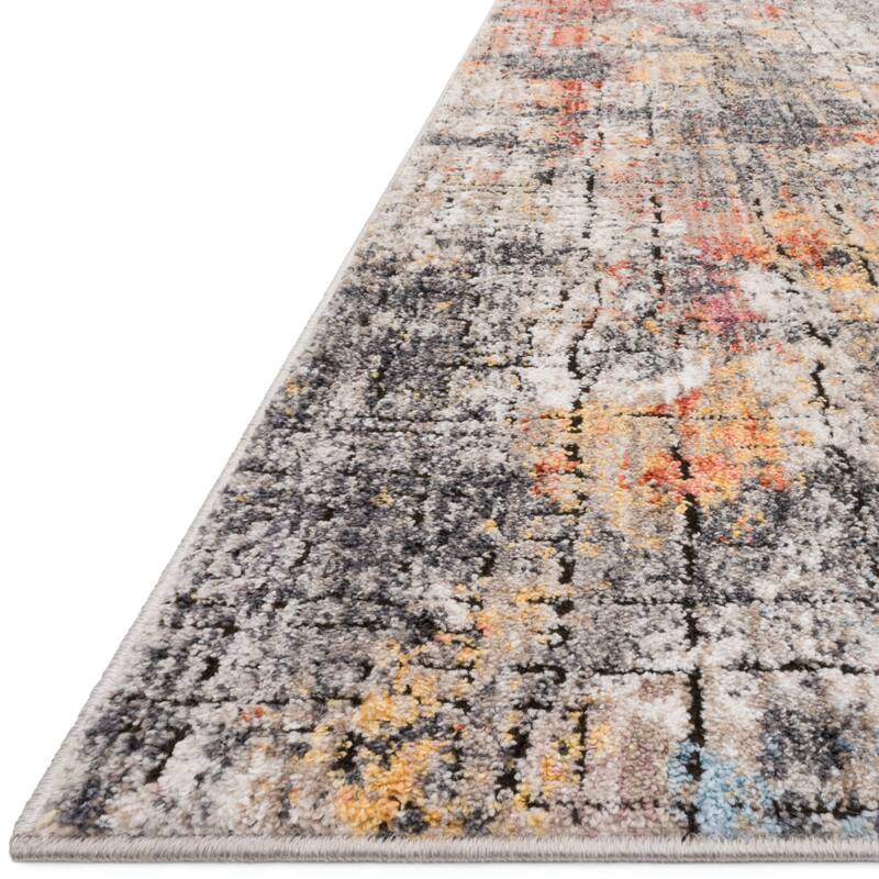 Alexander Home Athens Abstract Modern Sunset Distresssed Area Rug