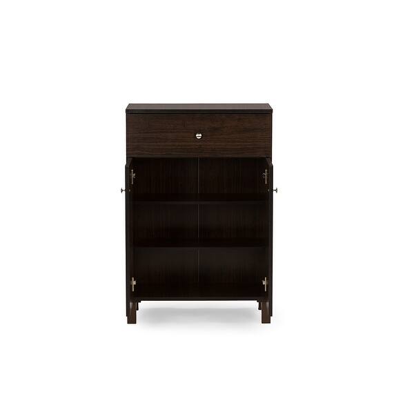Shop Lucerne Dark Brown Modern Entryway Shoe Cabinet With 2 Doors