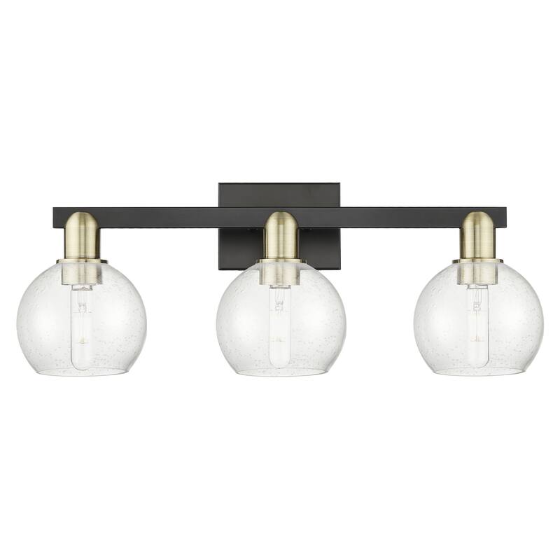 Innovations Lighting Endless Possibilities Arcadia - Athens - 3 Light 25" Bath Vanity Light - Black Antique Brass/Seedy