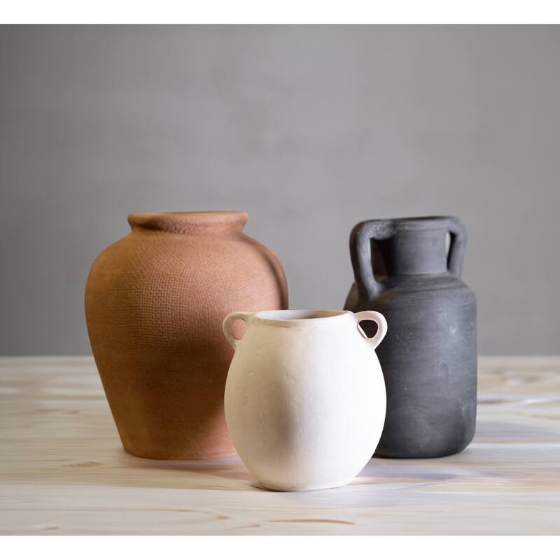 Textured Terracotta Accent Vase - 10.5"