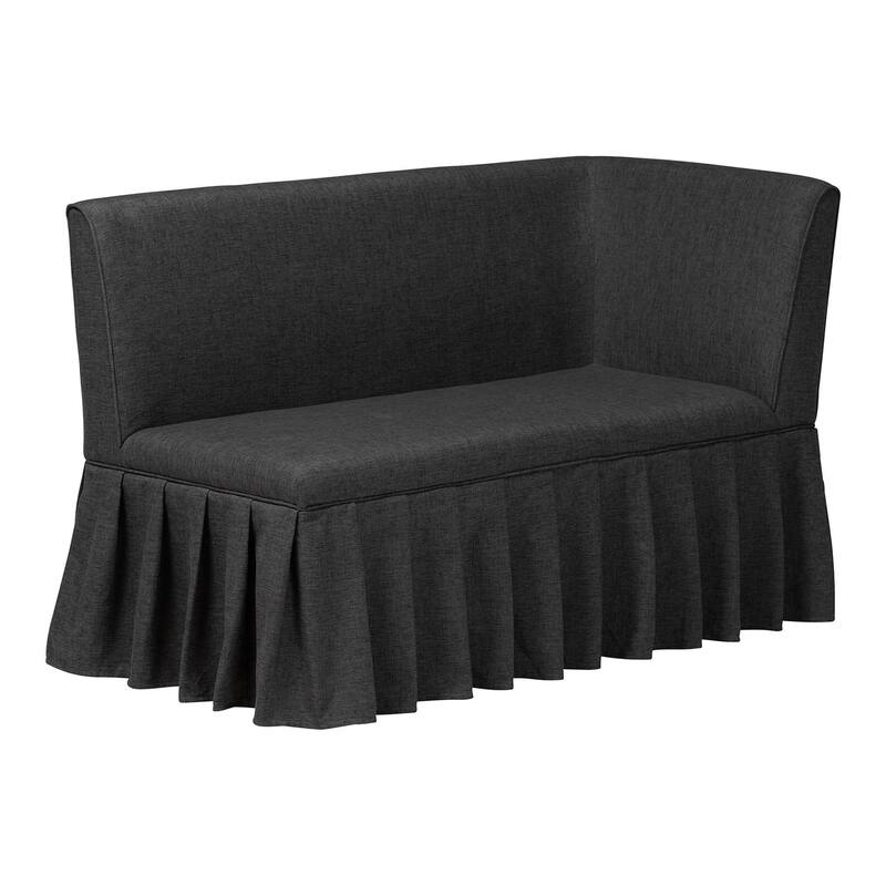 Bryna 2-Piece Fabric Upholstered Dining Nook Bench Set - Corner Kitchen Seating with Skirted Base, L-Shaped Nook, Beige