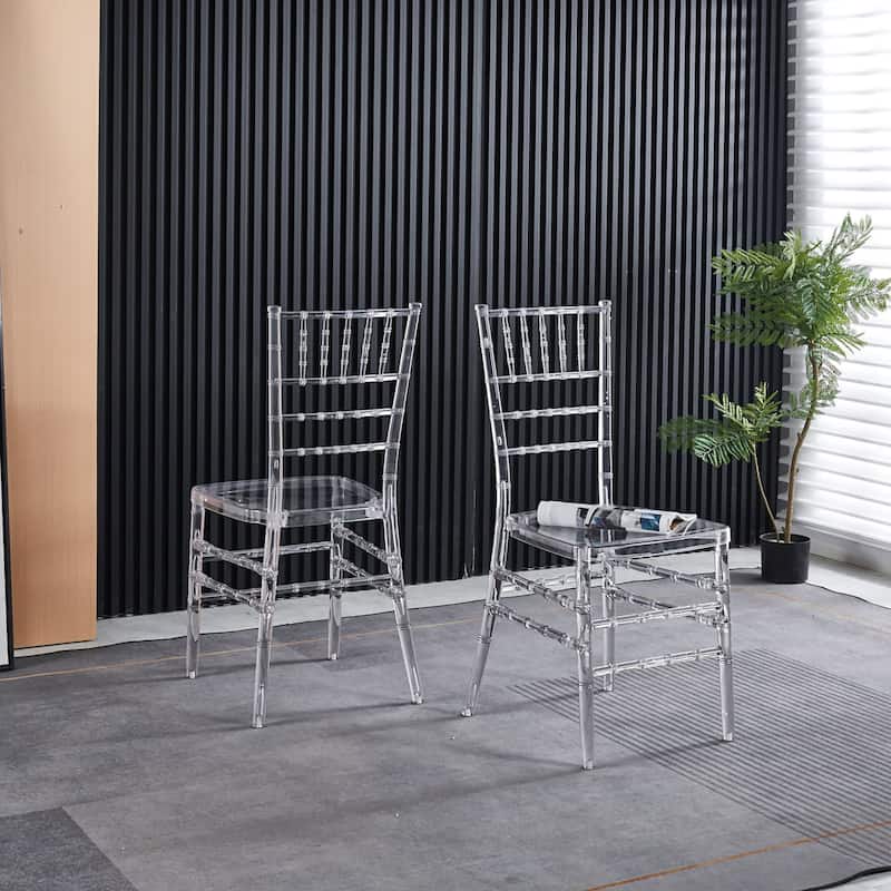 Transparent Plastic Parsons chair Set of 4