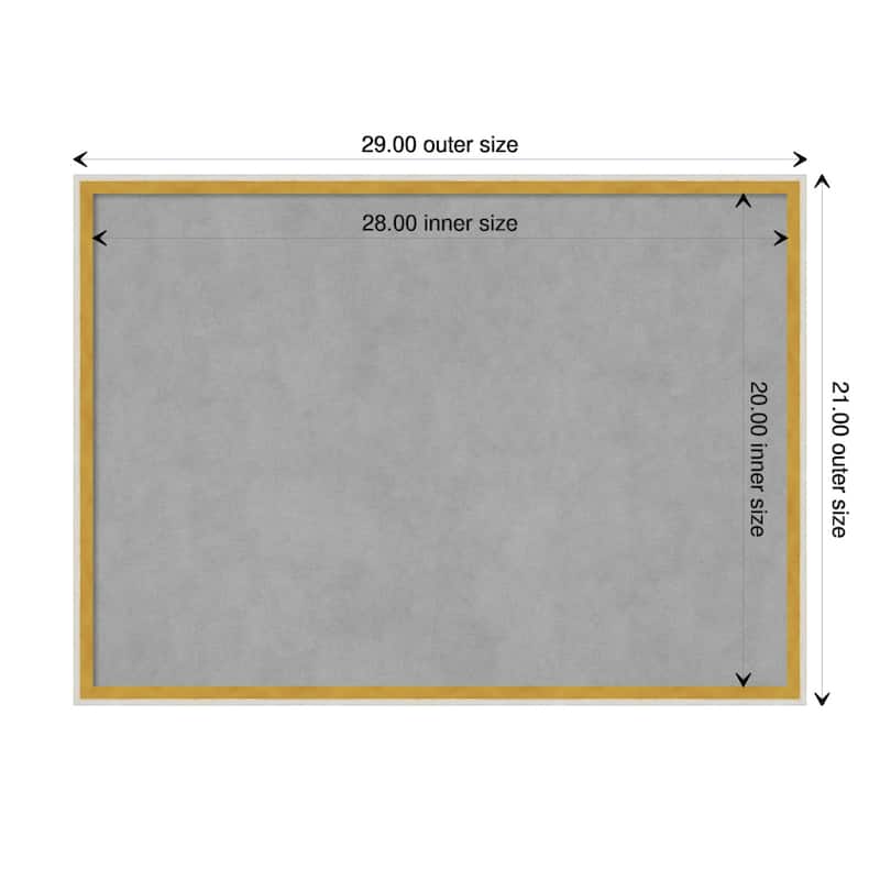 Amanti Art Paige White Gold Framed Magnetic Board - Board Size 28x20